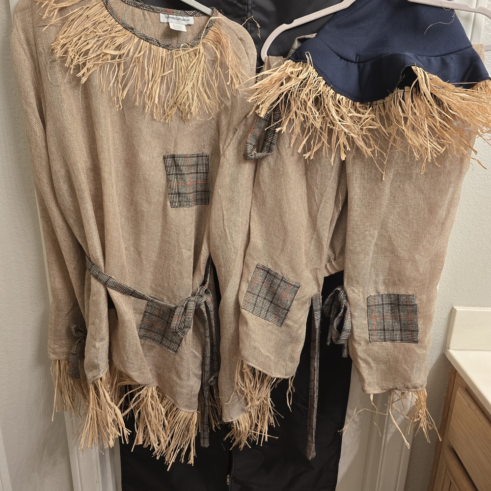 Scarecrow Costume Set with Straw Details